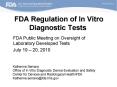 FDA Regulation of In Vitro Diagnostic Tests PowerPoint PPT Presentation