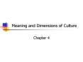 Meaning and Dimensions of Culture PowerPoint PPT Presentation