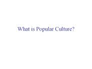 What is Popular Culture?