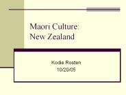 Maori Culture: New Zealand