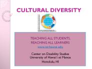 CULTURAL DIVERSITY
