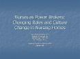 Nurses as Power Brokers: Changing Roles and Culture Change in Nursing Homes PowerPoint PPT Presentation