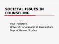 SOCIETAL ISSUES IN COUNSELING PowerPoint PPT Presentation