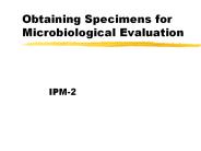 Obtaining Specimens for Microbiological Evaluation