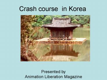 Crash course in Korea Presented by Animation Liberation