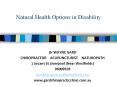 Natural Health Options in Disability PowerPoint PPT Presentation