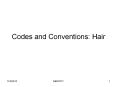 Codes and Conventions: Hair PowerPoint PPT Presentation