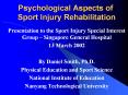 Psychological Aspects of Sport Injury Rehabilitation PowerPoint PPT Presentation