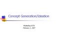 Concept Generation/Ideation PowerPoint PPT Presentation
