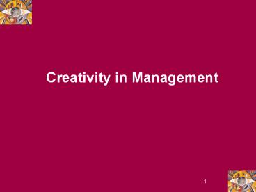 Creativity in Management