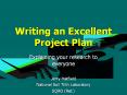 Writing an Excellent Project Plan PowerPoint PPT Presentation