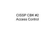 CISSP CBK 2 Access Control