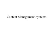 Content Management Systems