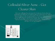 Colloidal Silver Spray for Acne