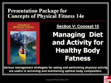 Presentation Package for Concepts of Physical Fitness 14e