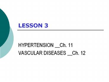 HYPERTENSION __Ch. 11