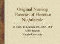 Original Nursing Theories of Florence Nightingale PowerPoint PPT Presentation