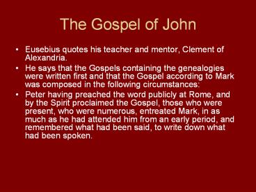The Gospel of John