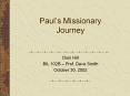 Paul’s Missionary Journey PowerPoint PPT Presentation