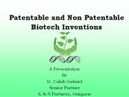 Patentable and Non Patentable Biotech Inventions