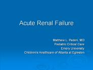 Acute Renal Failure