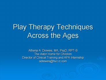 Play Therapy Techniques Across the Ages