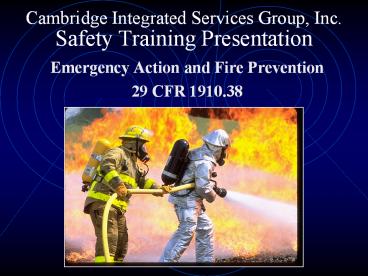 Cambridge Integrated Services Group, Inc. Safety Training