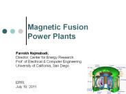 Magnetic Fusion Power Plants