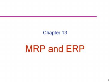 MRP and ERP