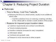 Chapter 9: Reducing Project Duration