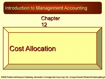 Cost Allocation
