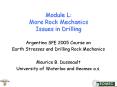 Module L: More Rock Mechanics Issues in Drilling PowerPoint PPT Presentation