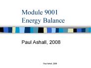 Module 9001 Energy Balance