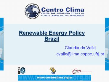 Renewable Energy Policy Brazil