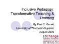 Inclusive Pedagogy: Transformative Teaching & Learning PowerPoint PPT Presentation
