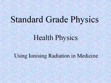 Standard Grade Physics