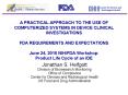A PRACTICAL APPROACH TO THE USE OF COMPUTERIZED SYSTEMS IN DEVICE CLINICAL INVESTIGATIONS FDA REQUIREMENTS AND EXPECTATIONS June 24, 2010 NIH/FDA Workshop: Product Life Cycle of an IDE PowerPoint PPT Presentation