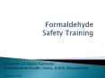 Formaldehyde Safety Training PowerPoint PPT Presentation