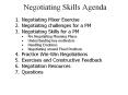Negotiating Skills Agenda PowerPoint PPT Presentation