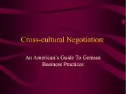 Cross-cultural Negotiation:
