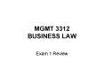 MGMT 3312 BUSINESS LAW Exam 1 Review Diane, a clerk at an PowerPoint PPT Presentation