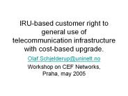 IRU-based customer right to general use of telecommunication