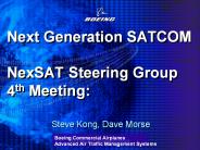 Next Generation SATCOM NexSAT Steering Group 4th Meeting