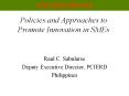 Policies and Approaches to Promote Innovation in SMEs PowerPoint PPT Presentation