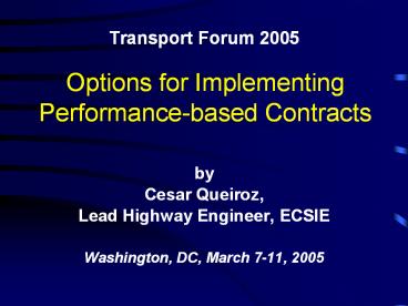 Transport Forum 2005