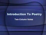 Introduction To Poetry