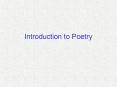 Introduction to Poetry PowerPoint PPT Presentation