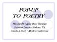 POP-UP TO POETRY PowerPoint PPT Presentation