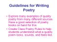 Guidelines for Writing Poetry PowerPoint PPT Presentation