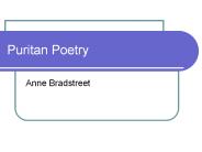 Puritan Poetry